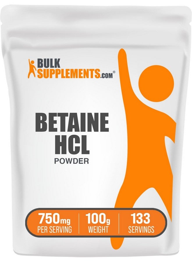 BulkSupplements مسحوق بيتا هيدروكلوريد من بولك سابليمنتس - مسحوق بيتا هيدروكلوريد، 750 ملغ، مكمل بيتا هيدروكلوريد - خالي من الغلوتين، 750 ملغ لكل حصة، 100 غرام (3.5 أونصة) (عبوة واحدة) - Image 1