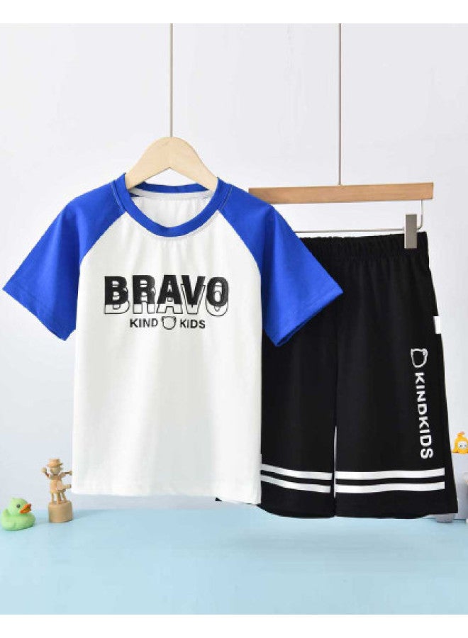 Bornbay boys & Girls Summer Outfit - Kids Casual Sportswear Set With Short Sleeve & Shorts - Image 1