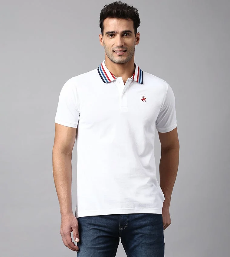 BEVERLY HILLS POLO CLUB Logo Collared Short Sleeves Polo T-Shirt