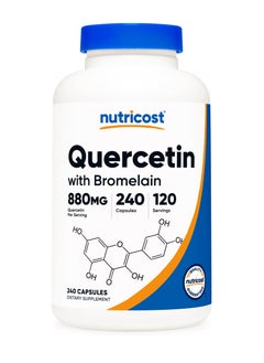 Quercetin - with Bromelain, 880 MG Quercelin per serving | 240 Capsules | 120 SERVINGS