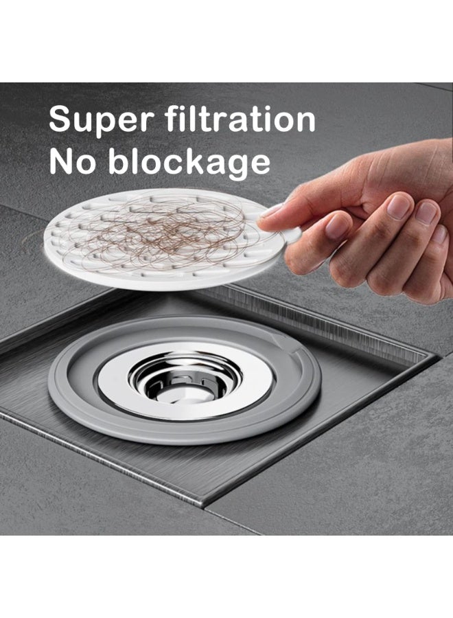 كيلا قطعتان من مانع تدفق مياه الصرف الصحي لأرضية الدش، سدادة مضادة للرائحة، غطاء مانع تدفق مياه الصرف الصحي، مناسب للمطبخ والحمام والغسيل (38-44 مم/ 1.5-1.73 بوصة) - Image 3