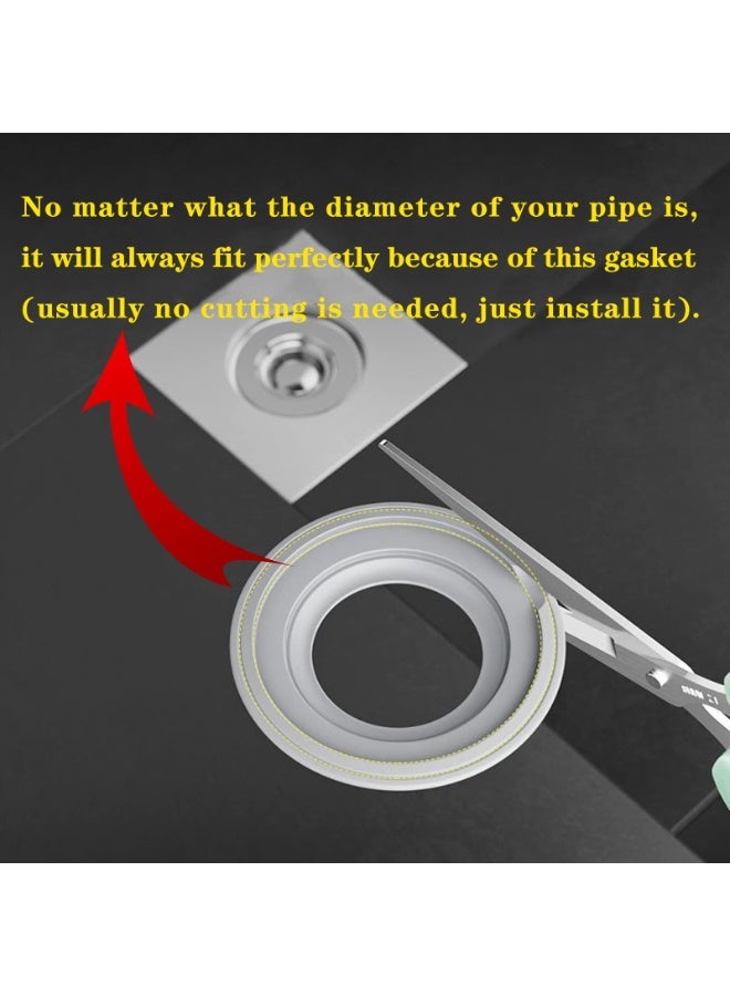 كيلا قطعتان من مانع تدفق مياه الصرف الصحي لأرضية الدش، سدادة مضادة للرائحة، غطاء مانع تدفق مياه الصرف الصحي، مناسب للمطبخ والحمام والغسيل (38-44 مم/ 1.5-1.73 بوصة) - Image 5