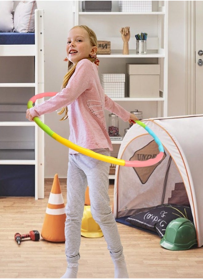 MIXDE Kids Exercise Hula Hoops Detachable Adjustable Weight Size Colorful Hoop Hoola Rings For Kids  - Image 3