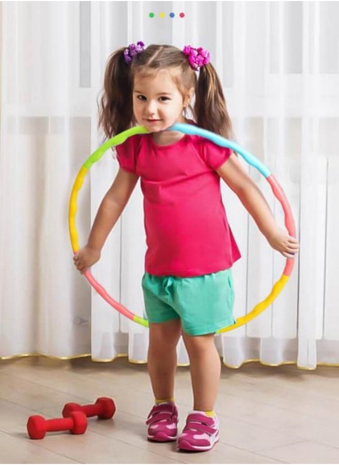 MIXDE Kids Exercise Hula Hoops Detachable Adjustable Weight Size Colorful Hoop Hoola Rings For Kids  - Image 2