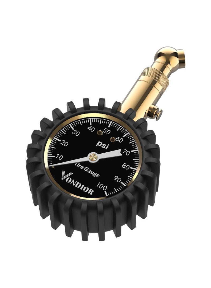 SYOSI Tire Pressure Gauge (0-100 PSI), Certified ANSI High Air Pressure Gauge Vehicle Tire Pressure Checker with Large 2 Inch Glow Dial Compact Tire Gauge High PSI Tire Gauge for Car and Trucks Tires - Image 1