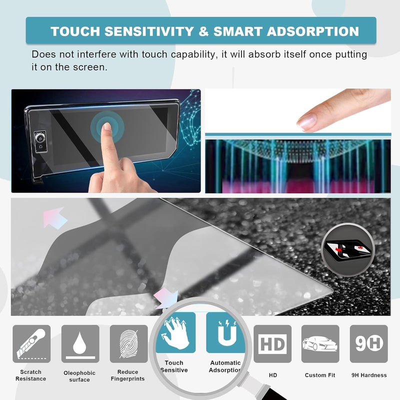 CDEFG for 2022-2025 2026 GMC Sierra 13.4" Screen Protector 2022-2025 2026 GMC Sierra 1500 2500HD 3500HD AT4 Denali AT4X Denali Ultimate Accessories Screen Cover, Tempered Glass HD Anti Fingerprints - Image 4