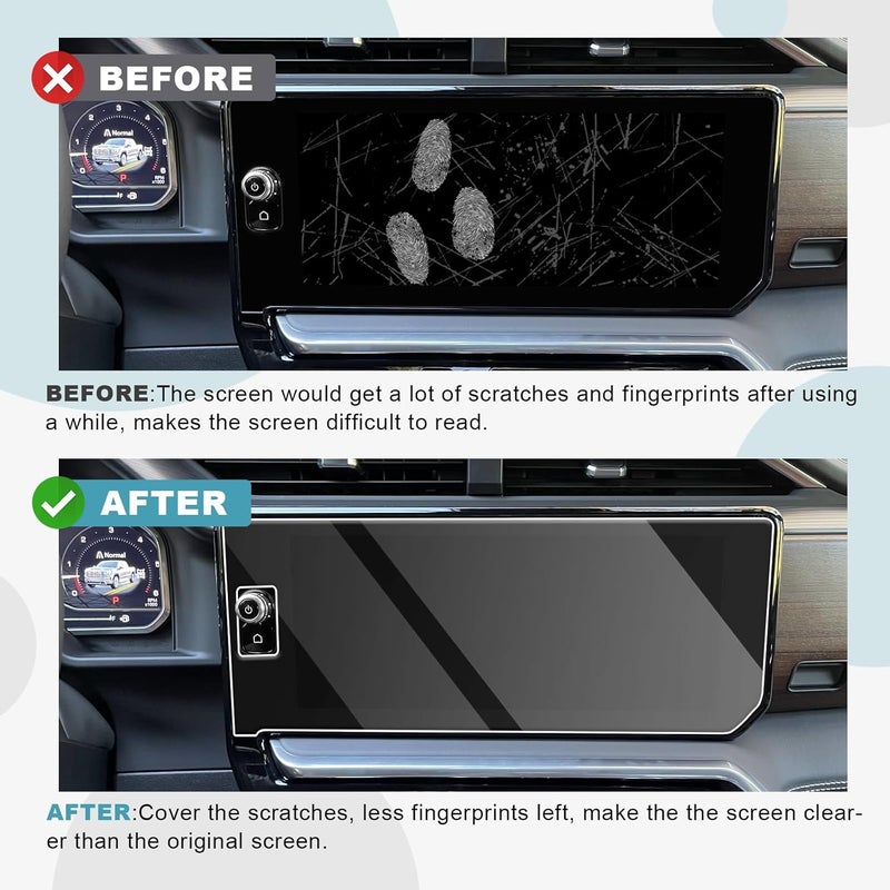 CDEFG for 2022-2025 2026 GMC Sierra 13.4" Screen Protector 2022-2025 2026 GMC Sierra 1500 2500HD 3500HD AT4 Denali AT4X Denali Ultimate Accessories Screen Cover, Tempered Glass HD Anti Fingerprints - Image 2
