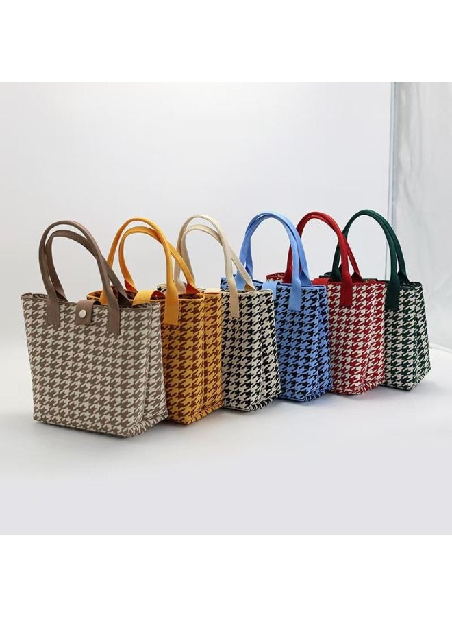 Large Capacity Shoulder Bag Tote Bag All-match Korean Fashionable Women's Bag Casual Bag Handbag-Color:Houndstooth Beige - Image 2