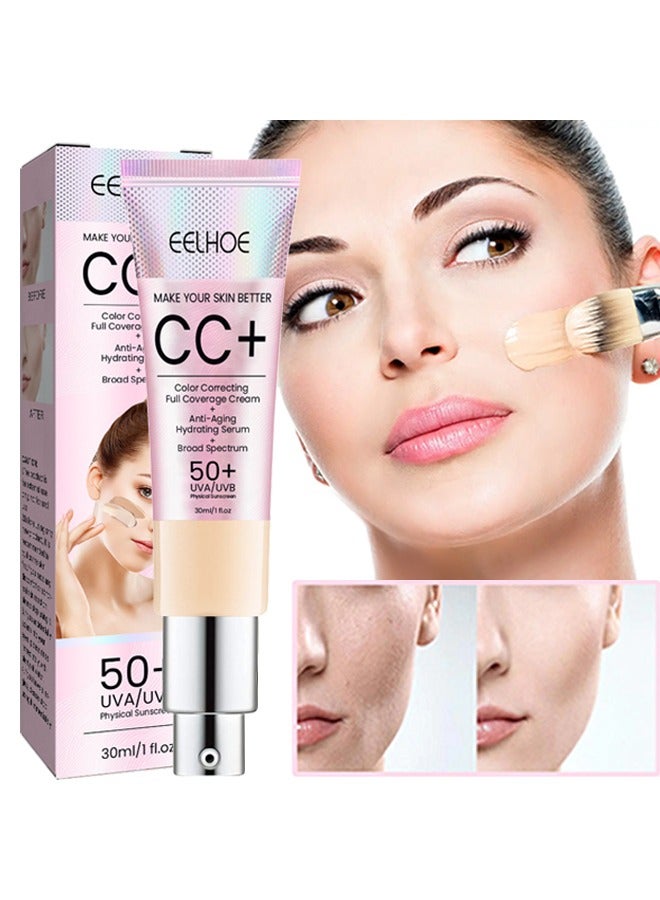إيلهو اجعل بشرتك أفضل CC + 30 مل ، كريم تغطية كاملة لتصحيح اللون + مصل مرطب مضاد للشيخوخة 50+ (01 # عاجي) - Image 1