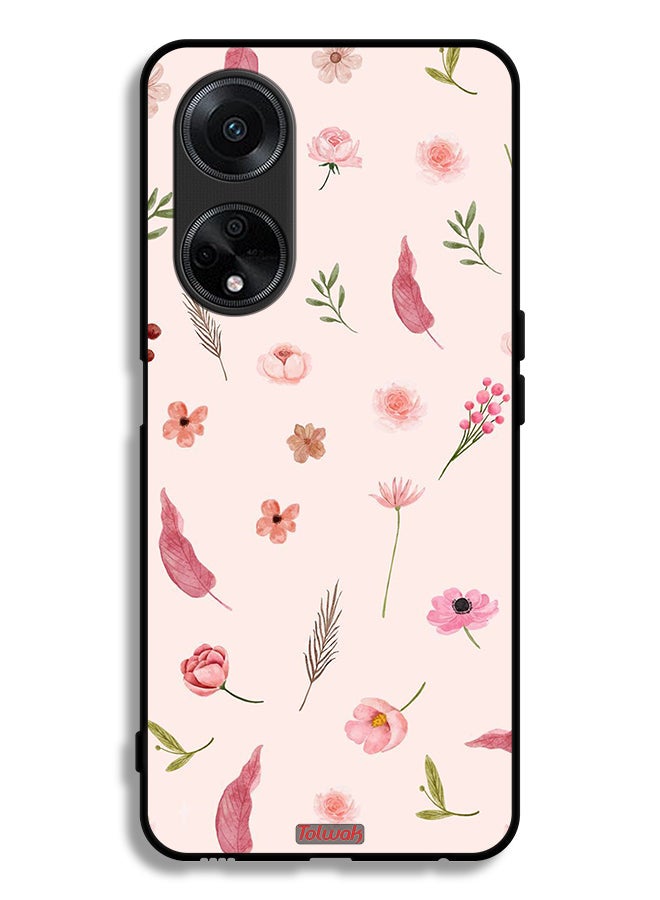 Tolwak Oppo A98 5G Protective Case Cover Leaves And Roses Pattern - Image 1
