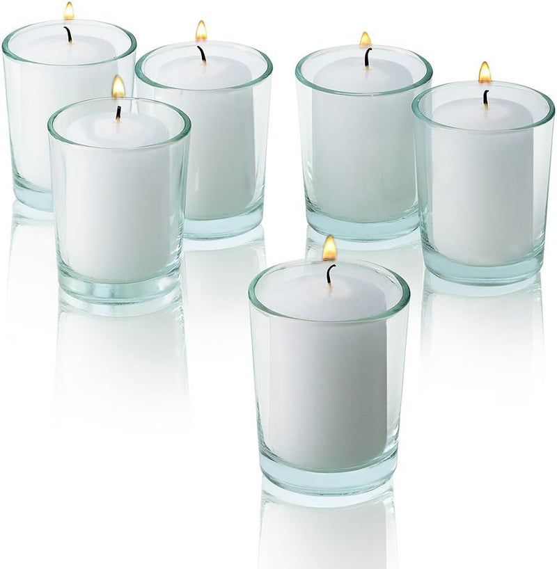 PARNOO Bulk Pack of 72 White Votive Candles - Box of 72 Unscented Bulk Candles - 15 Hour Burn Time - for Weddings, Restaurants, Parties, Spa and Decorations. - Image 4