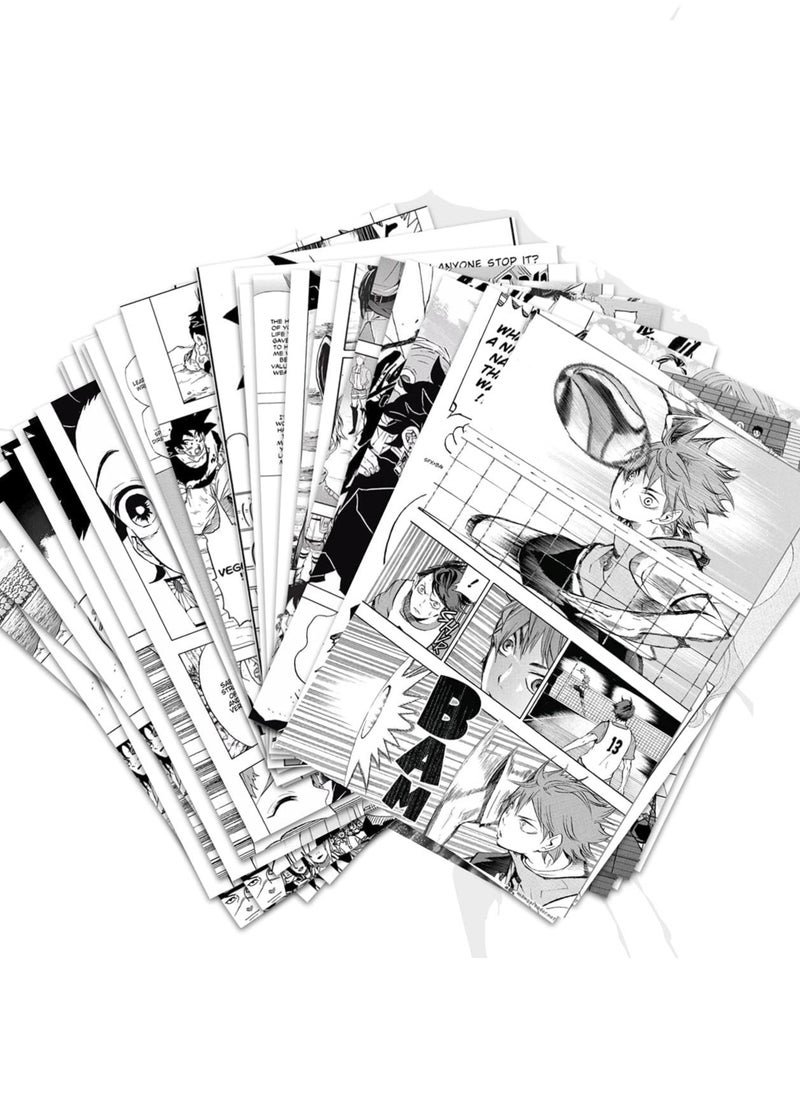 Poster 24 Pieces Anime Manga Black White Posters Home Wall Decoration  - Image 3