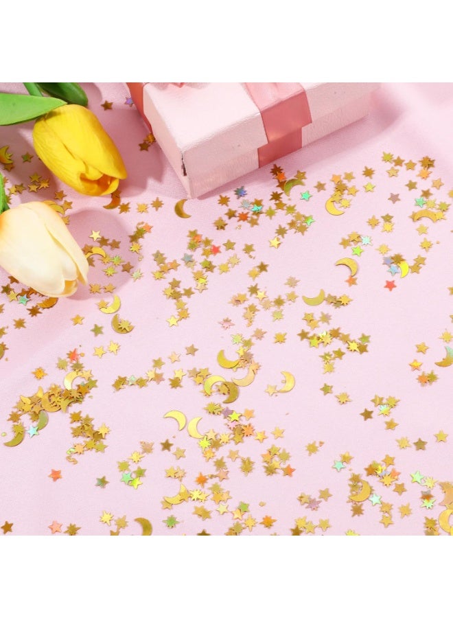 4000 PCS Gold Star Confetti, Glitter Foil Confetti, Sprinkles Moon and Stars for Table, Star Sequins for Wedding Party Birthday Festival Decorations (45g) - Image 5