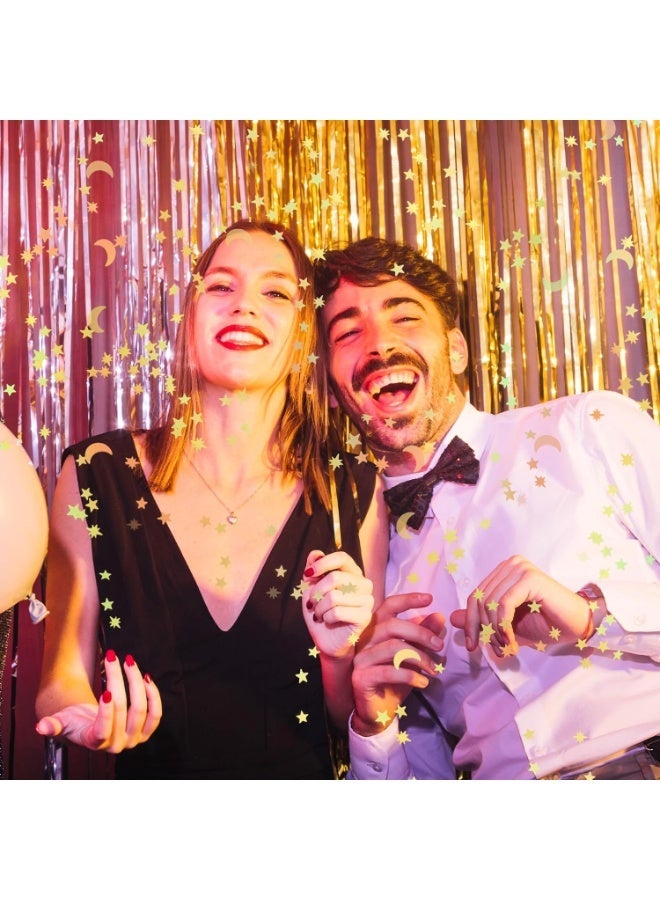 4000 PCS Gold Star Confetti, Glitter Foil Confetti, Sprinkles Moon and Stars for Table, Star Sequins for Wedding Party Birthday Festival Decorations (45g) - Image 4