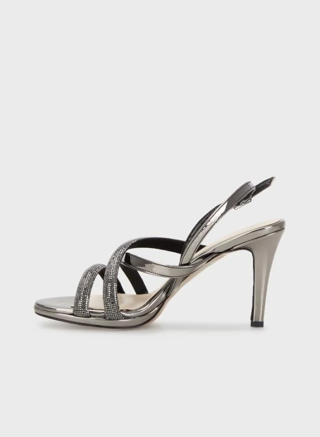 Lela Lela Stone Detailed Belted Evening Dress Shoes Women's SHOES 3475871770