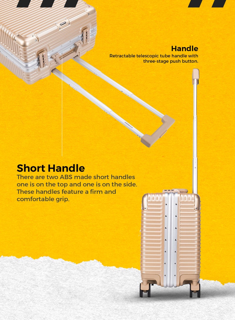 ستارجولد حقيبة الأمتعة TPC حقيبة جانبية صلبة عجلات قابلة للدوران 360 درجة وحقيبة سفر بنظام قابل للقفل - Image 2