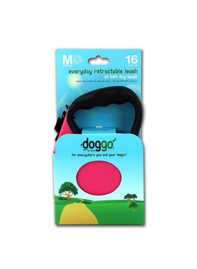 alcott Doggo everyday retractable leash 5m, medium pink - Image 1