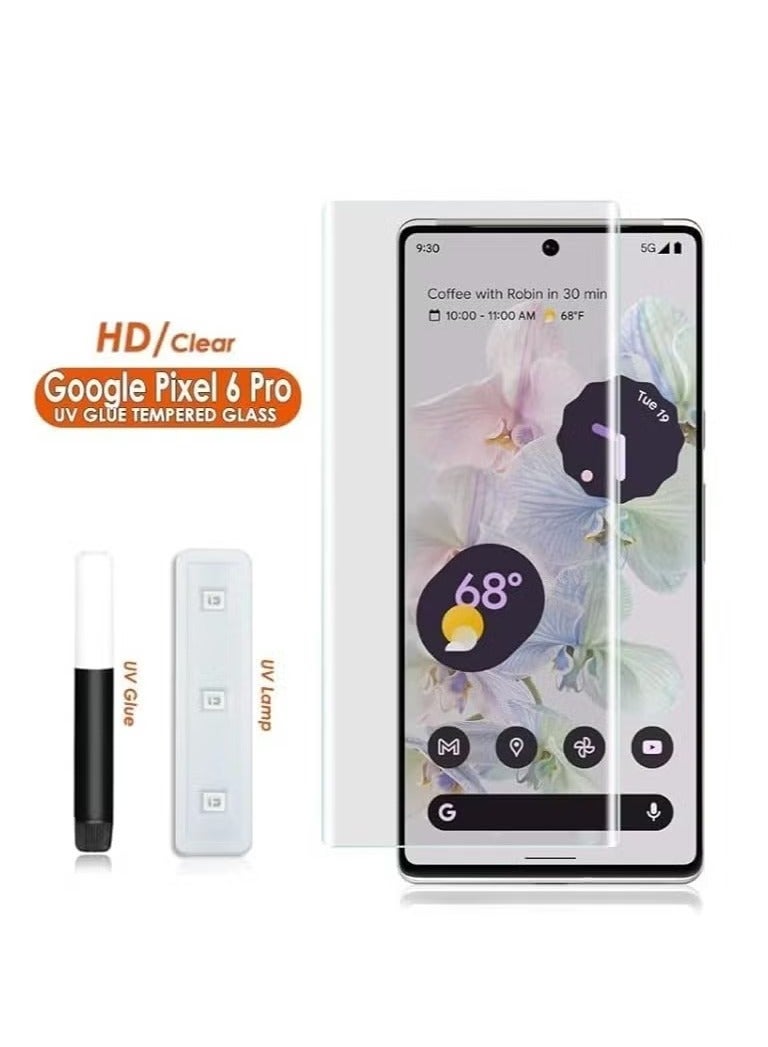 أوميكسبرو واقي شاشة لهاتف Google Pixel 6 Pro مصنوع من زجاج مقوى مقاوم للأشعة فوق البنفسجية، فيلم عالي الدقة لحماية الشاشة، صلابة 9H، فيلم واقي بديل للشاشة خالٍ من الفقاعات - Image 2