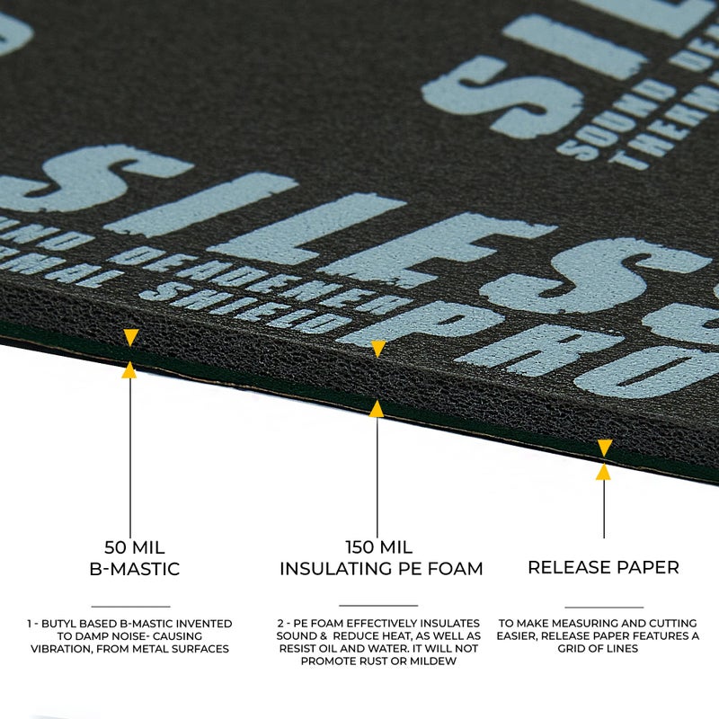 Siless LinerPRO 2in1 200 mil (5mm) 36 sqft Car Sound Deadening & Heat Insulation Closed Cell Foam - PE Foam Sound Deadener - Image 2