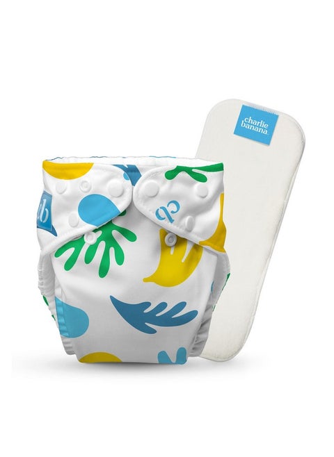 Charlie Banana Cloth Diapers, Reusable, Washable, Adjustable One Size Diaper, for Babies and Toddlers, with Absorbent Insert - CB Leaf, 1 Pack