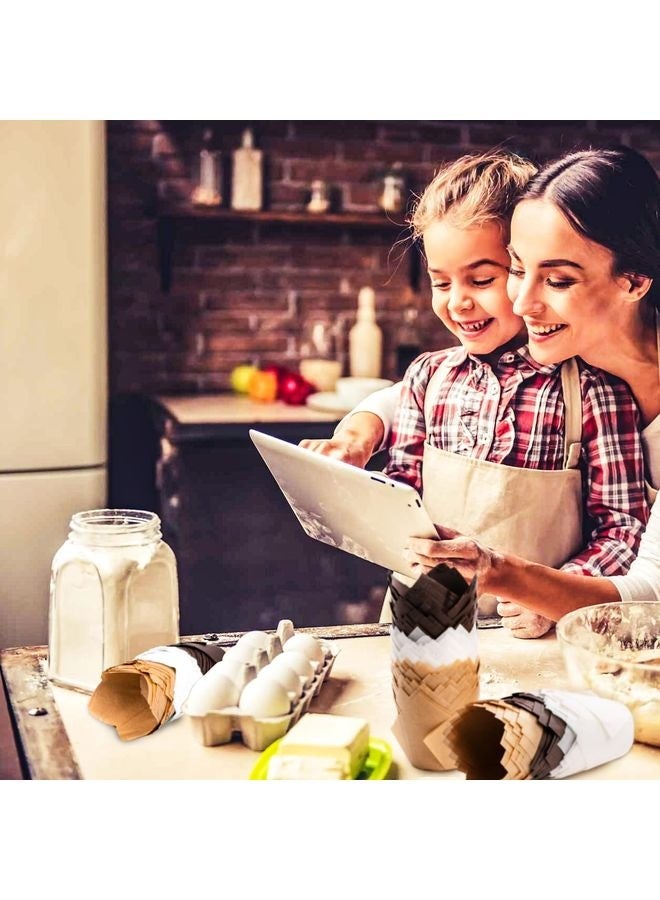 HOMESTAR 200pcs Tulip Cupcake Liners, Premium Muffin Liners Holders for Baking Cups, Greaseproof Cupcake Wrappers in Standard Size, Classic Parchment Paper Cupcakes Liner for Party, Christmas - Image 2