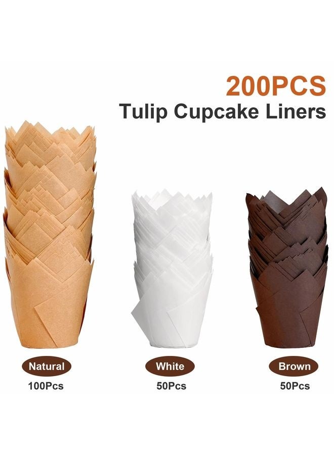 HOMESTAR 200pcs Tulip Cupcake Liners, Premium Muffin Liners Holders for Baking Cups, Greaseproof Cupcake Wrappers in Standard Size, Classic Parchment Paper Cupcakes Liner for Party, Christmas - Image 4