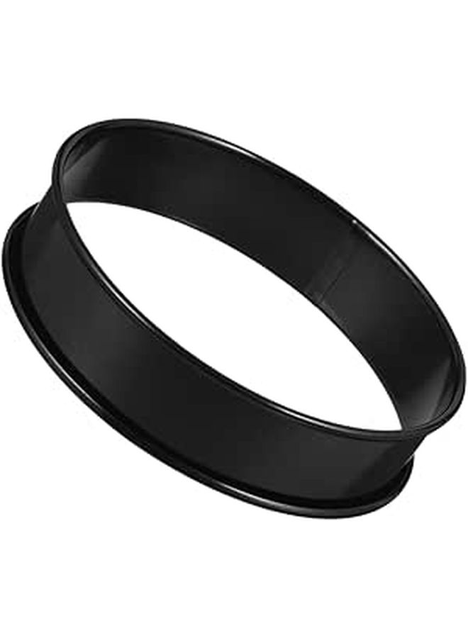حلقة خبز التارت غير لاصقة من الفولاذ المقاوم للصدأ 10 سم بحافة مزدوجة اللف - Image 1