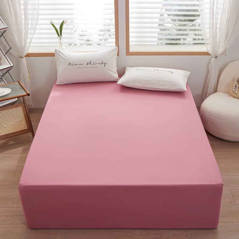 rushrushlulu Bedding Queen Size Fitted Sheet Only-Queen Size Deep Pocket Bottom Fitted Sheet Fits 15inches Bed Matress Sheet Soft and Microfiber Easy Care-Lotus Root Starch  - Image 2