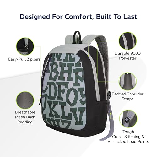 Provogue Alpha everyday laptop backpack with large compartments | College bag for girls, school bag for boys, travel bag with external bottle holder, laptop bag for men & women |25 Ltr (Black) - Image 4