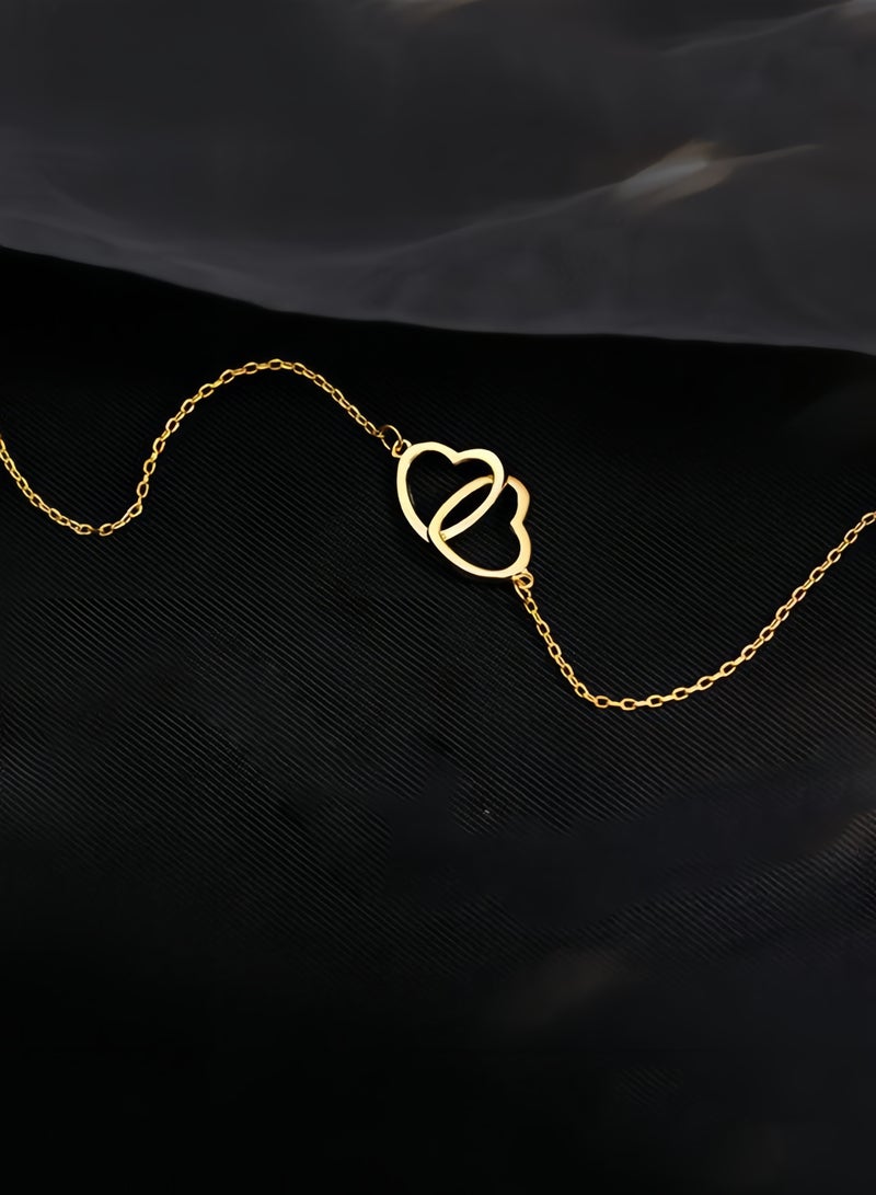 قلادة قلب الحب للنساء، مجوهرات معدنية على شكل قلب مزدوج، قلادة لطيفة للفتيات، مجوهرات عالية الجودة - Image 4