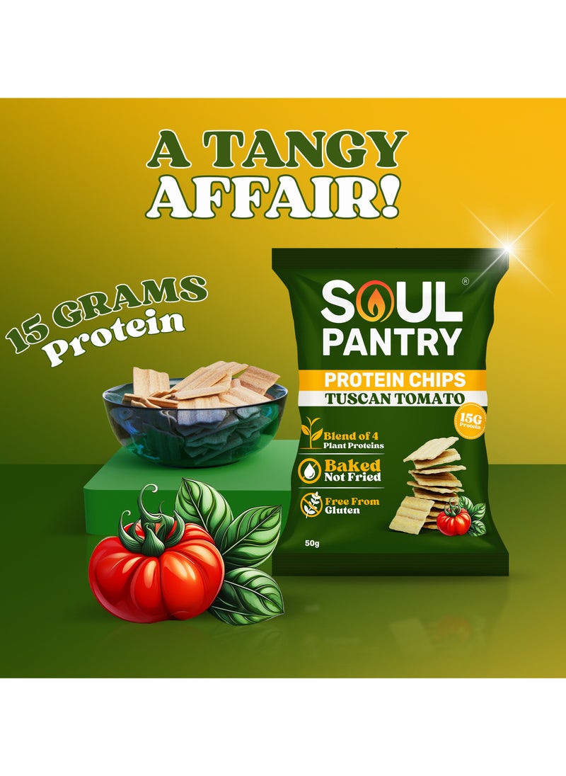 Soul Pantry - Soul Pantry Tuscan Tomato Chips | High Protein Chips, Low Calorie, Gluten-Free, Vegan, Non-GMO | Healthy Snacks, Vegan Chips (Pack of 3) - Image 1