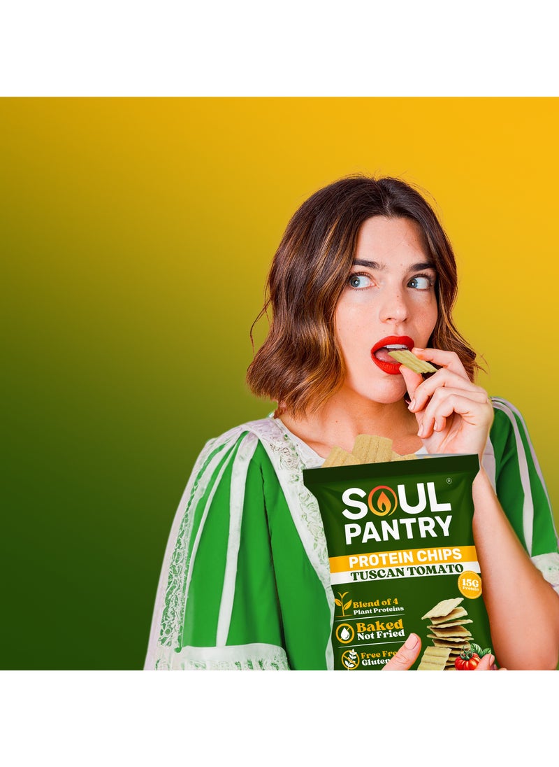 Soul Pantry - Soul Pantry Tuscan Tomato Chips | High Protein Chips, Low Calorie, Gluten-Free, Vegan, Non-GMO | Healthy Snacks, Vegan Chips (Pack of 3) - Image 1