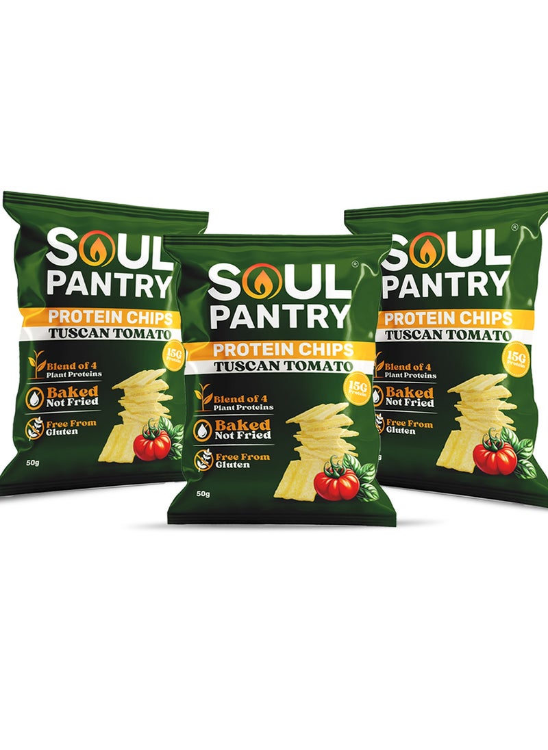 Soul Pantry - Soul Pantry Tuscan Tomato Chips | High Protein Chips, Low Calorie, Gluten-Free, Vegan, Non-GMO | Healthy Snacks, Vegan Chips (Pack of 3) - Image 1