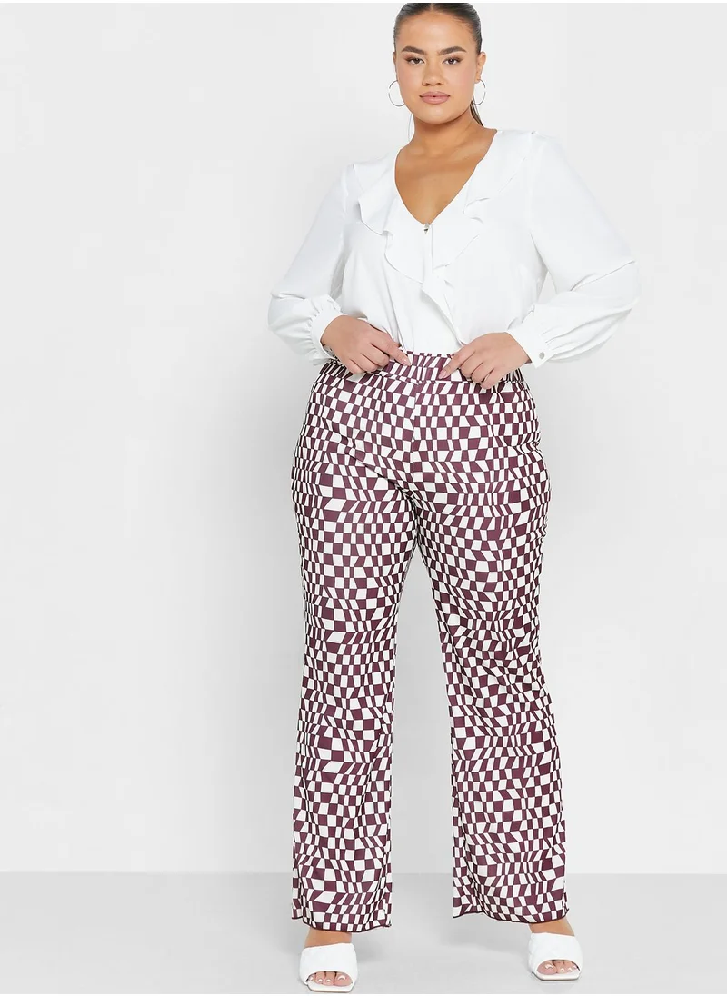 Ginger Plus Printed Flared Pants
