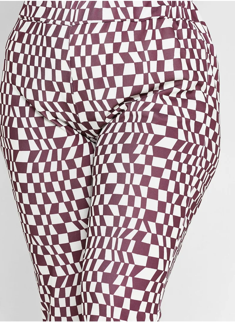 Ginger Plus Printed Flared Pants