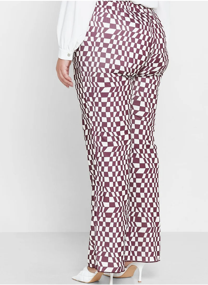 Ginger Plus Printed Flared Pants
