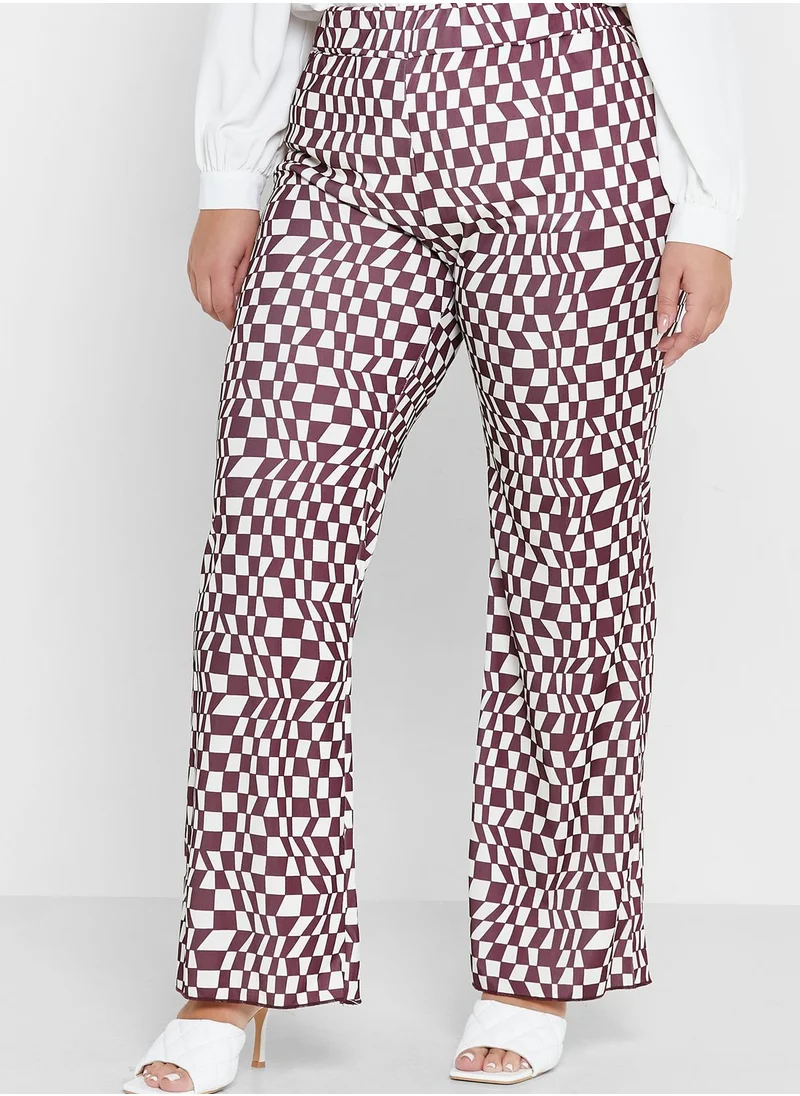 Ginger Plus Printed Flared Pants
