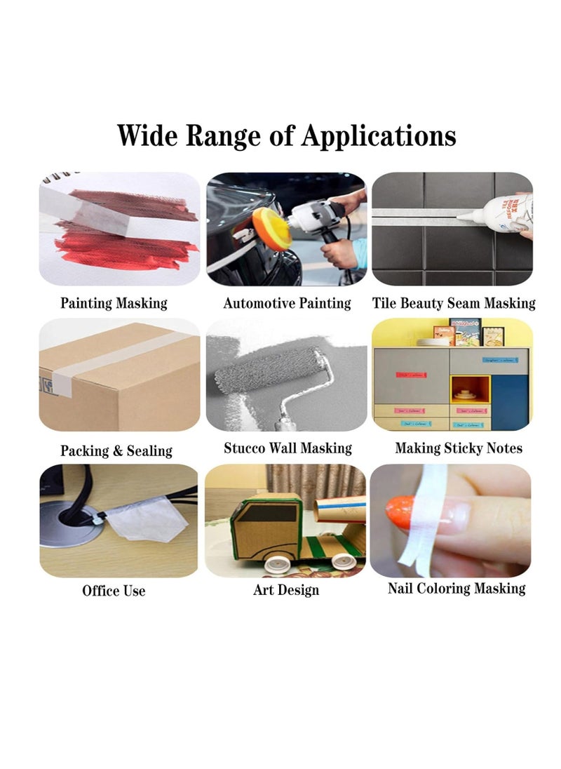 ECVV - Premium Masking Tape, 1 Roll 2 Inch X 20 Yards General Purpose Paper Tape For Painting, Labeling, Marking, Gardening, Packaging, Artworks, Schools, Office, Garage, Factory, Industrial Uses - Image 1