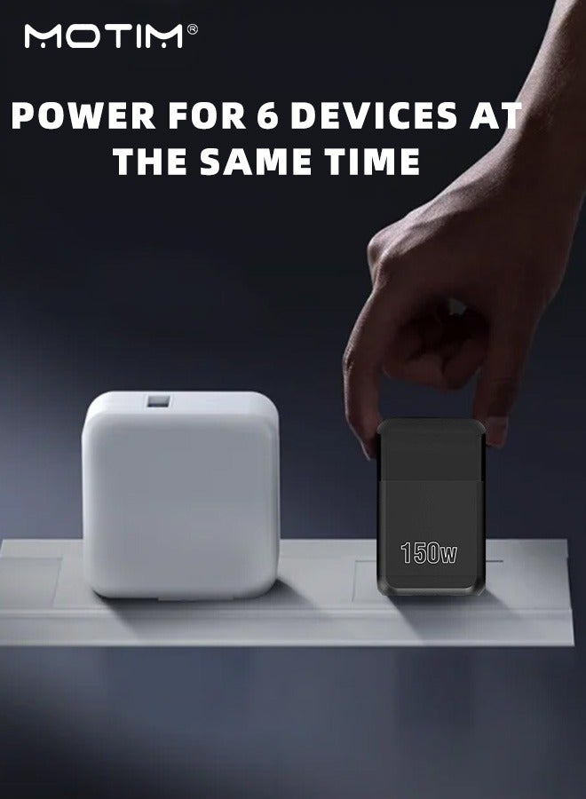 Motim 150W UK Super Fast Charging Adapter, Wall Charger 6-Ports Travel Power Adapter UK Plug Adaptor Certified for MacBook Air Samsung iPhone iPad Galaxy Huawei Xiaomi and More  - Image 3