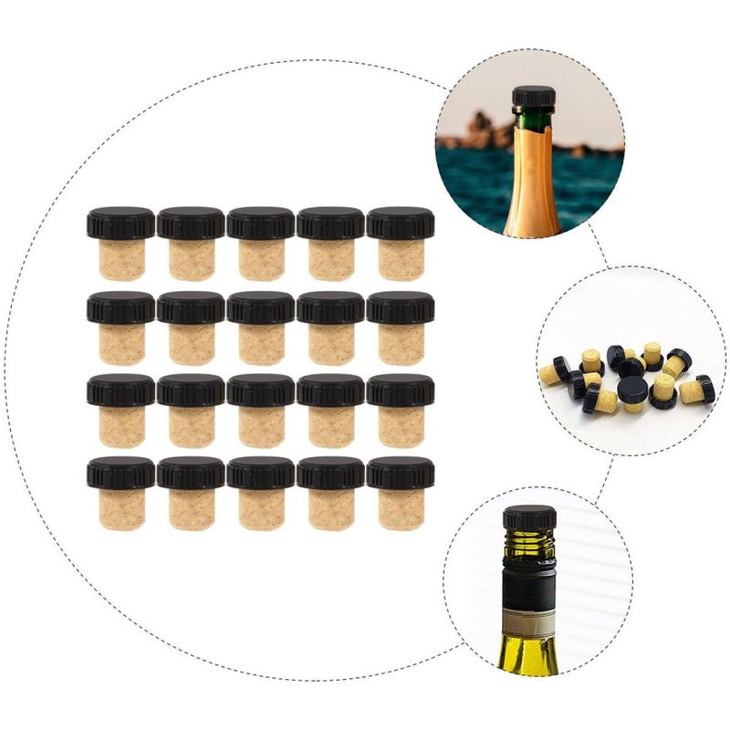 Natural Wood Wine Bottle Stoppers Set 20pcs Vertical Texture Corks For Party - Image 4