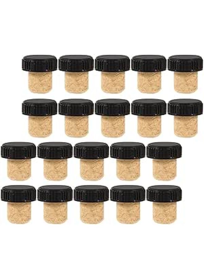 Natural Wood Wine Bottle Stoppers Set 20pcs Vertical Texture Corks For Party - Image 1