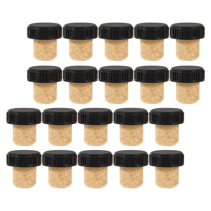 Natural Wood Wine Bottle Stoppers Set 20pcs Vertical Texture Corks For Party - Image 2