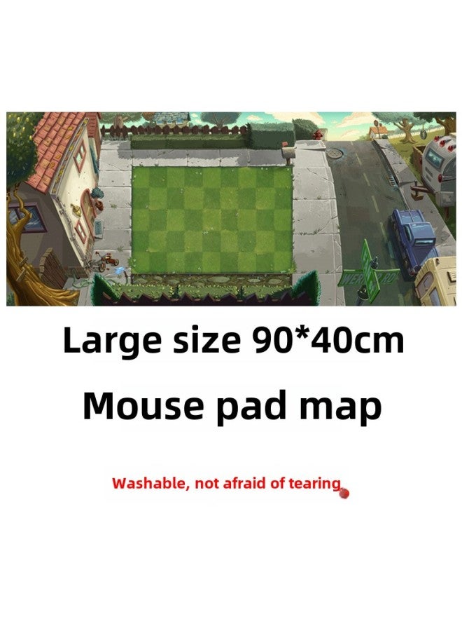 Plant Wars Map Accessories Non-slip Mouse Pad Map Generation Paper Map Cloth Texture Parent-child Interactive Map-Color:90 * 40CM Classic Lawn Mouse Pad (bag)  - Image 1