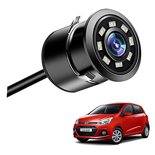 Asryd Car Rear Backup Camera, Rear View LED Night Vision Camera Waterproof 170 Degree Wide Angle, Black, Reverse Camera Parking Guide for Hyundai Grand i10 (1 LED Camera) - Image 1