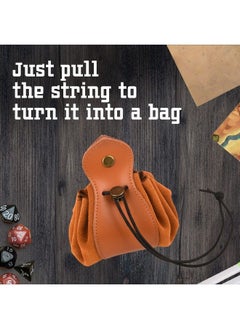 IMPRESA Xl 2In1 Genuine Leather Dice Tray & Dnd Dice Bag Unfolds Into 10 Inch Diameter Dnd Dice Tray Dnd Leather Dice Pouch Protects Dice And Tables Leather Drawstring Pouch Take Items Anywhere  - Image 4