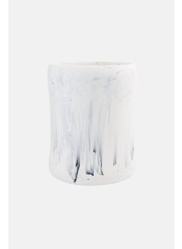 Ceramic Open Top Storage Bowl, White