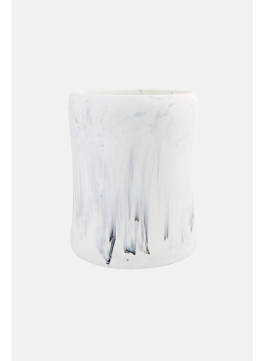 AMG - Ceramic Open Top Storage Bowl, White - Image 1