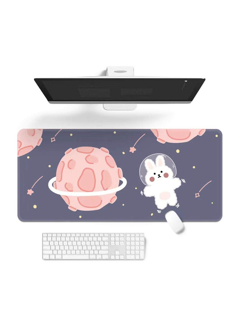 SYOSI 1Pcs 32" x 12" Cartoons Cute Keyboard Pad Extended Desk Mat Large with Non-Slip Rubber Base Durable Stitched Edges Waterproof Mat - Image 1