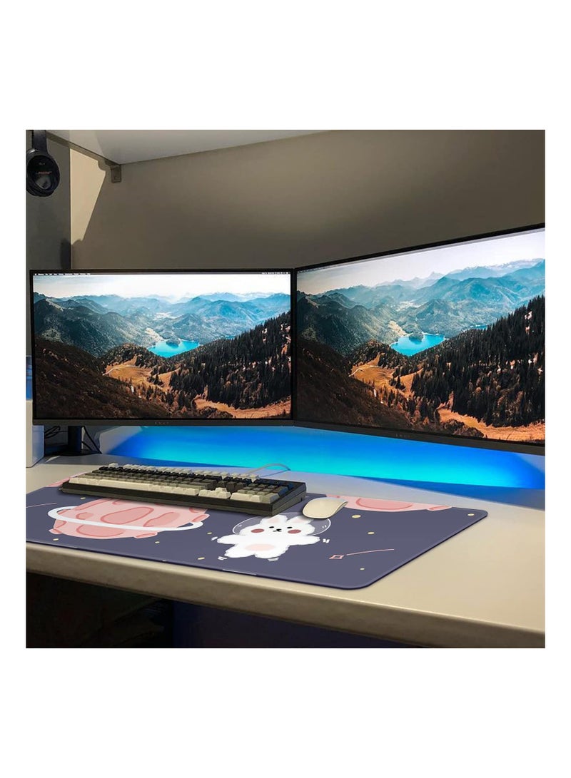 SYOSI 1Pcs 32" x 12" Cartoons Cute Keyboard Pad Extended Desk Mat Large with Non-Slip Rubber Base Durable Stitched Edges Waterproof Mat - Image 2