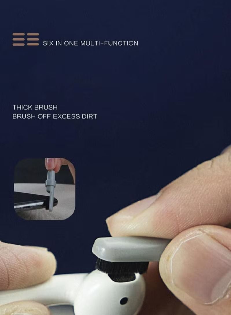 SAB 6-in-1 multifunctional cleaning kit suitable for phone keyboards headphones screen charging ports - Image 4